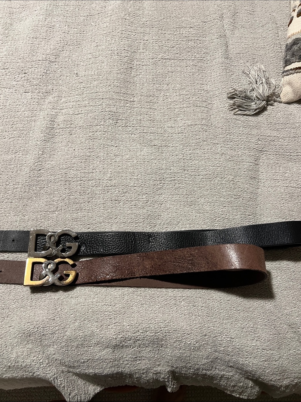 D&G Men's Leather Belts in Black and Brown with D&G Logo Buckles